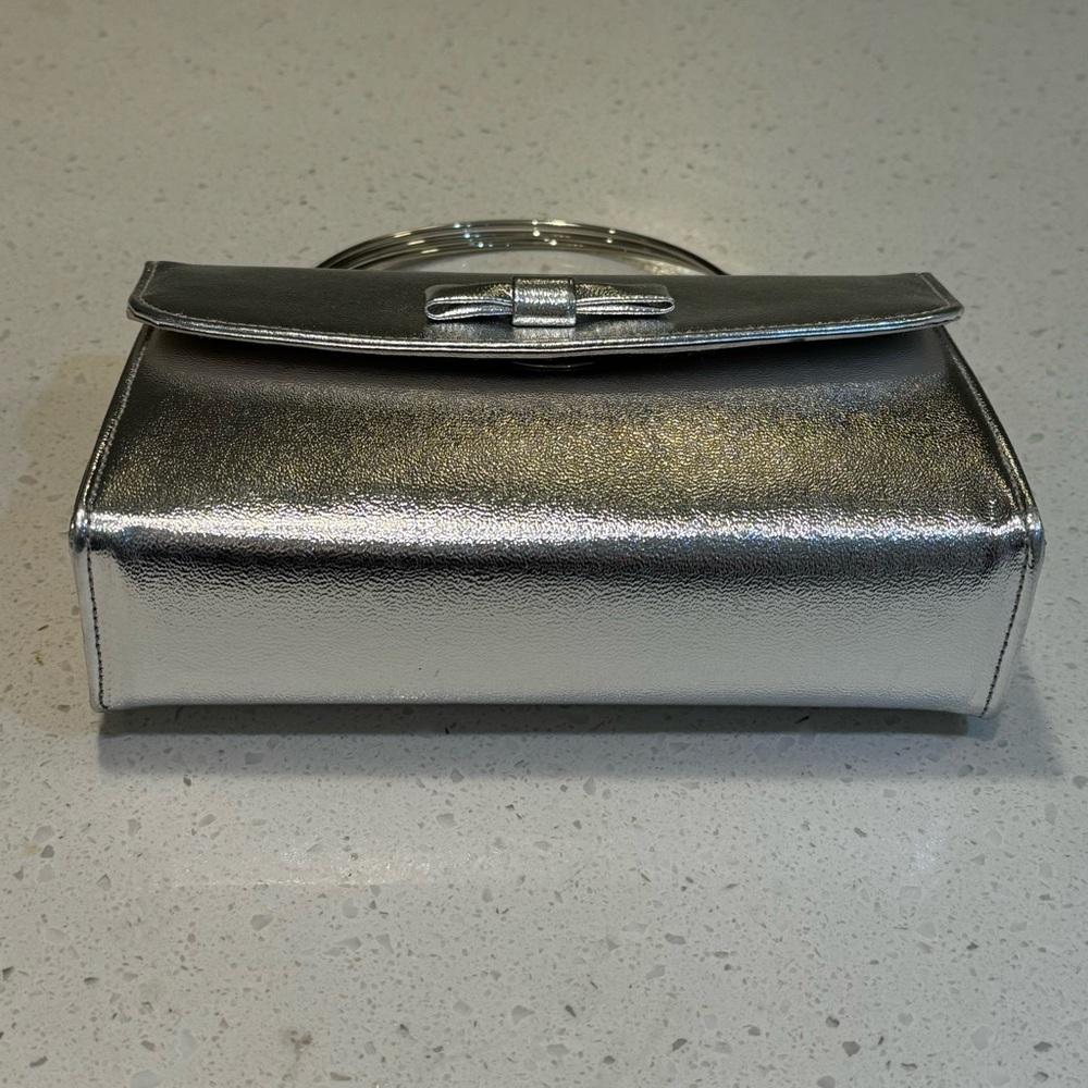 Vintage Silver Bow HL Handbag Metal Handle - Picture 4 of 11